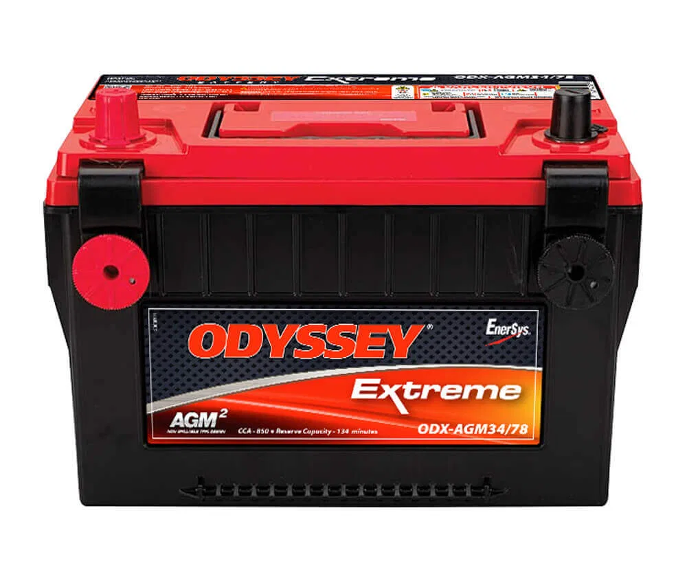 ODX-AGM34 78 – ODYSSEY Battery, 34/78 Group Size 12 Volt 850 Cold Cranking Amps/ 1500 Pulse Hot Cranking Amps Standar...